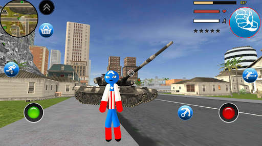 Stickman Capitaine american Rope Hero Gangster screenshot 1