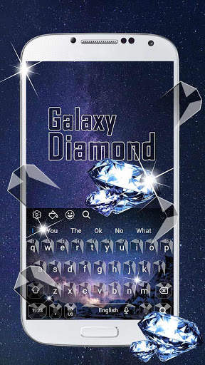 Beautiful Galaxy Diamond Keyboard Theme स्क्रीनशॉट 1