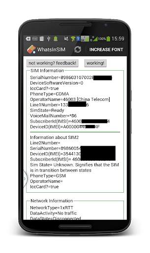 SIM Card Details screenshot 2