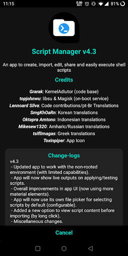 Script Manager screenshot 2