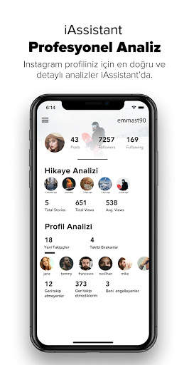 iAssistant Instagram için Takipçi Analizi screenshot 1