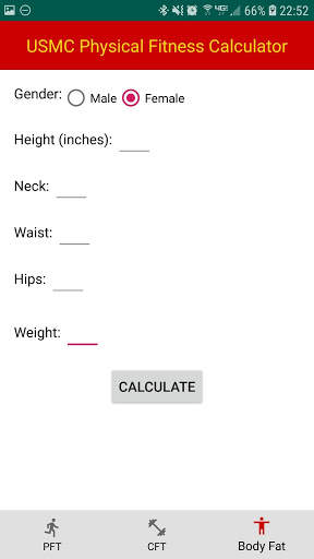 USMC PFT/CFT/Body Fat Calculator screenshot 6