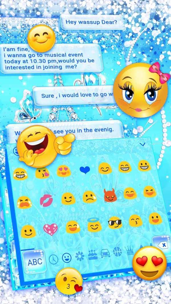 Turquoise Diamond Butterfly Keyboard Theme screenshot 3