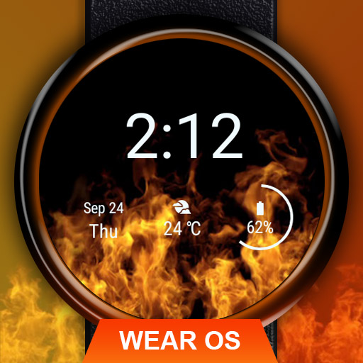 Flames Watch Face - Wear OS Smartwatch - Animated icon