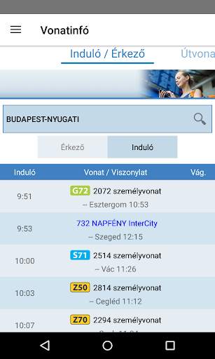 Vonatinfó screenshot 6