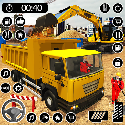 US Construction Games Sim JCB icon