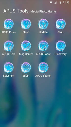Blue Transparent Water Droplets-APUS Launcher screenshot 4