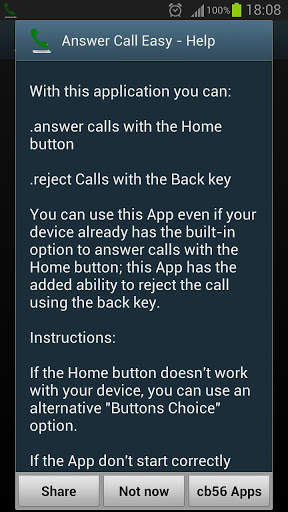 Answer Call Home button Easy screenshot 4