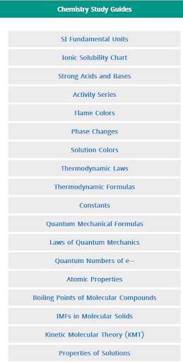 Chemistry Study Guide screenshot 1
