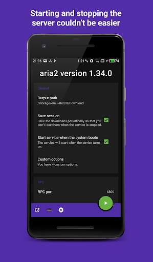 Aria2Android  (open source) screenshot 1