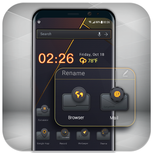 Golden&amp;black launcher theme &amp;wallpaper icon