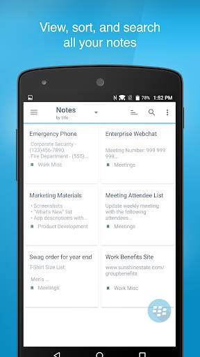 BlackBerry Notes screenshot 1