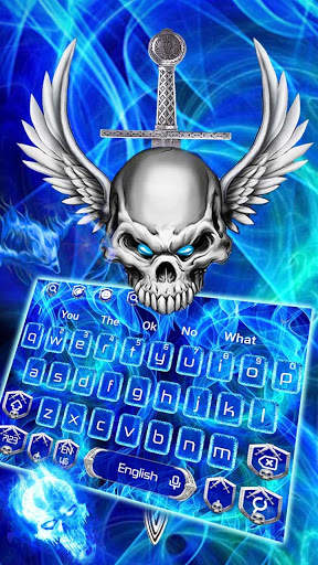 Blue Tech Angel Skull Keyboard screenshot 1