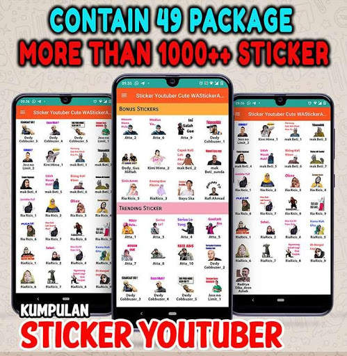 Stiker YouTuber 2020 Lucu WAStickerApps u/WhatsApp screenshot 2