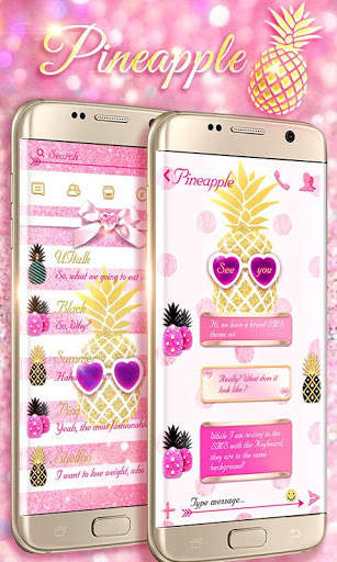 (FREE) GO SMS PINEAPPLE THEME screenshot 1