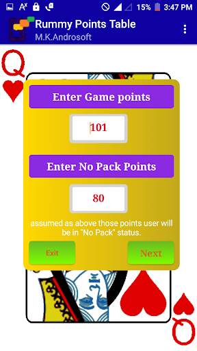 Rummy Points Table screenshot 1