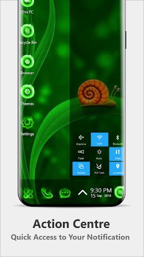 Green 3D Theme For Computer Launcher screenshot 2