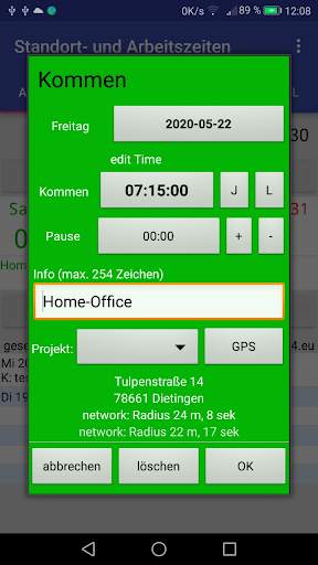 Saza: Zeiterfassung GPS Firma screenshot 2