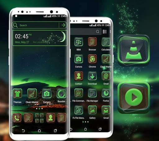 Green Aurora Launcher Theme screenshot 2
