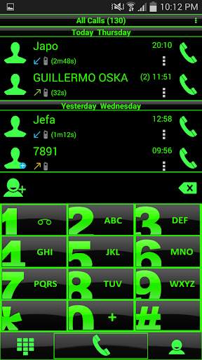 Theme Glossy Green RocketDial screenshot 1