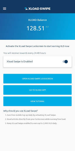 XLOAD Swipe Lockscreen - Earn Free Mobile Top-Up स्क्रीनशॉट 1