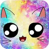 Galáxia bonito gatinho faísca tema icon