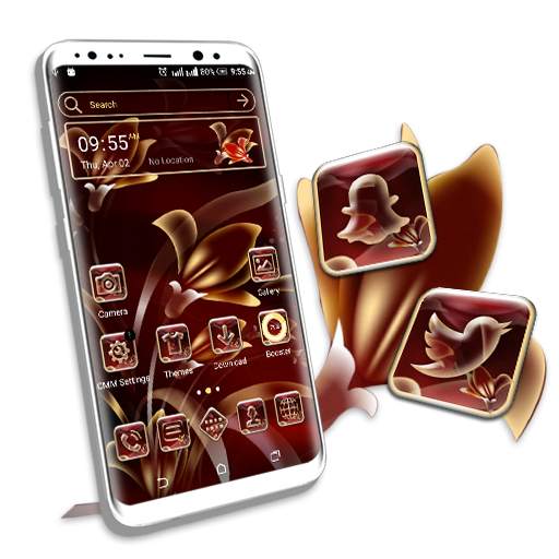 Red Floral Launcher Theme 1.0.1