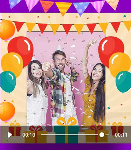 Vídeo de feliz aniversário com foto 🎈 screenshot 13