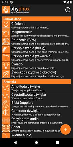 phyphox screenshot 1