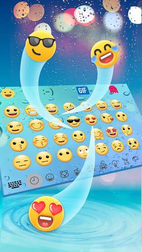 3D glass water keyboard theme screenshot 2