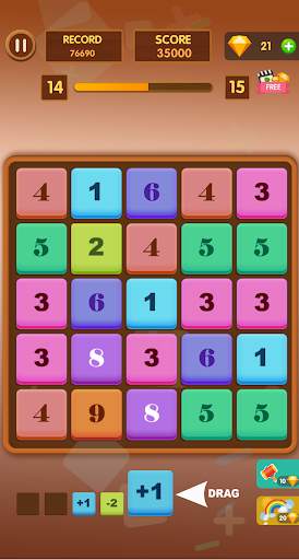 Number Game - Math-3 Game - Merge Block Raising screenshot 1