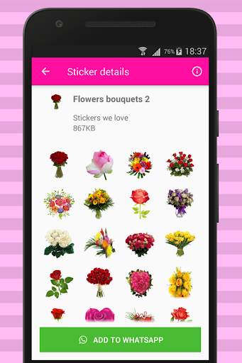 Flowers Stickers for WhatsApp-WAstickerApps screenshot 5