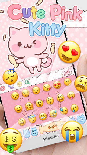 Cute Pink Kitty Keyboard screenshot 3