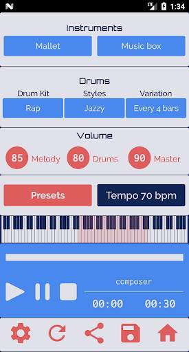Composer lite - Algorithmic musical composer screenshot 1