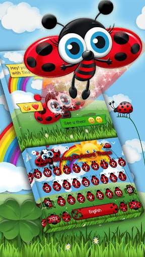 Cute Ladybug Keyboard स्क्रीनशॉट 1