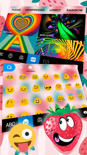 Funny Face Strawberry Keyboard Theme screenshot 4