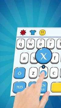 Cute Blue Cat Keyboard Theme screenshot 2