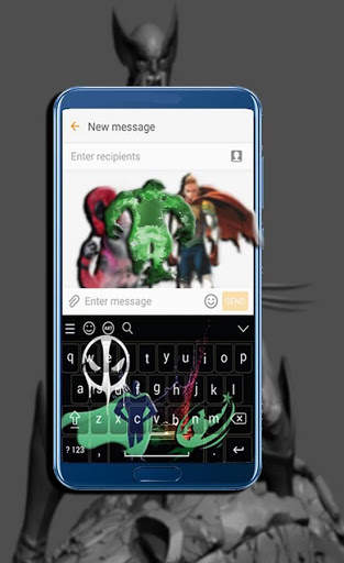 superhero Keyboard Theme Emoji 4 تصوير الشاشة
