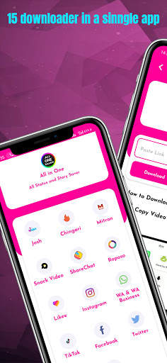 All in one - Downloader for insta, Fb, tiktok, WA screenshot 1