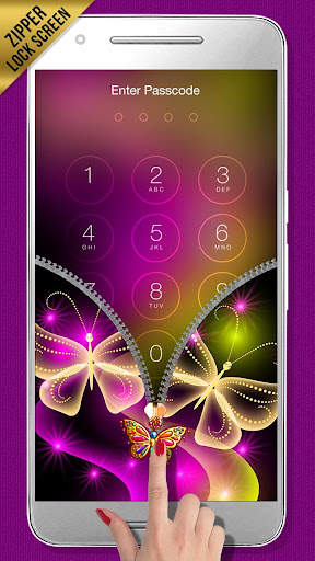 Butterfly Zipper Lock Screen screenshot 2