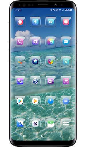 Theme Launcher - Glass Icons 3 تصوير الشاشة