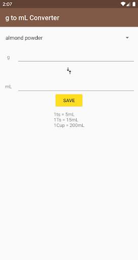 g to mL Converter screenshot 1