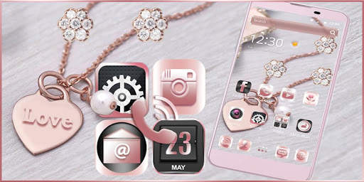 Pink Rose Gold Theme Rose gold Diamond screenshot 2