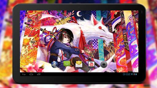 Anime Live Wallpaper of White Fox Girl screenshot 4