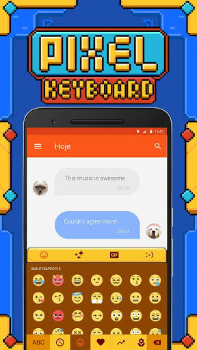 Pixel Emoji Keyboard Theme screenshot 2