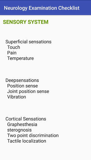 Neurology Examination Checklist screenshot 2
