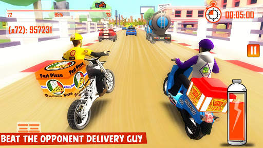 Pizza Delivery Bike Rider - 3D Racing screenshot 1