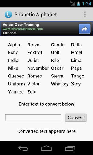 Phonetic Alphabet screenshot 1