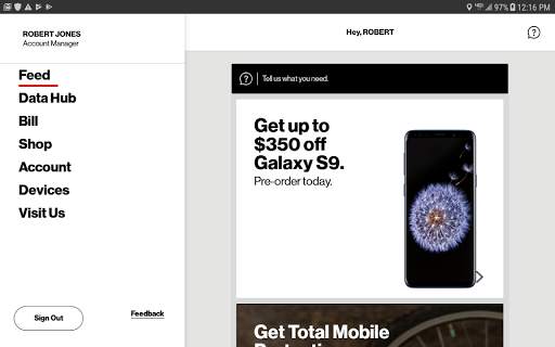 My Verizon Mobile for Tablets screenshot 1