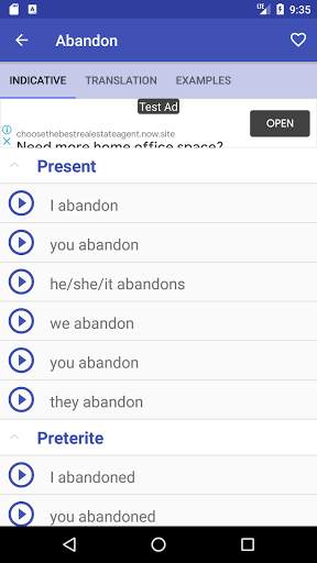 Conjugation Verbs In English - Offline screenshot 2